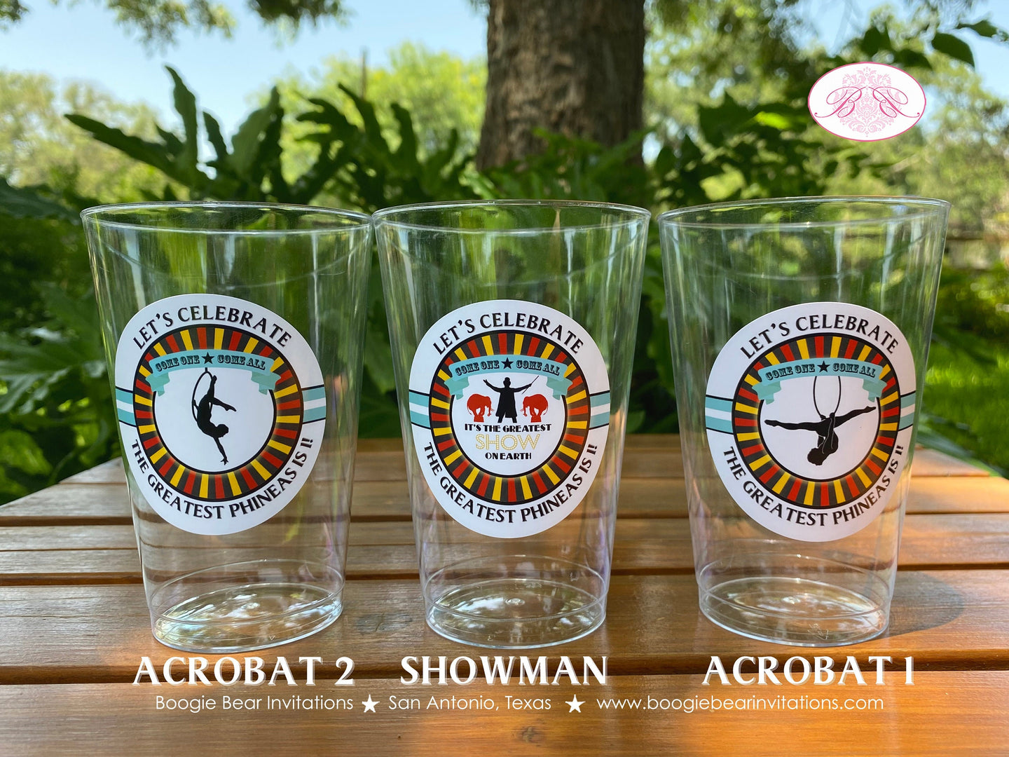 Circus Showman Birthday Party Beverage Cups Plastic Drink Big Top Greatest Show Earth Animals Trapeze Boogie Bear Invitations Phineas Theme