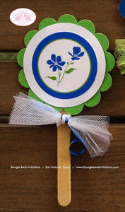 Blue Flowers Birthday Party Package Blue Bluebonnetts Green Garden Spring Grow Floral Farm Country Girl Boogie Bear Invitations Mia Theme