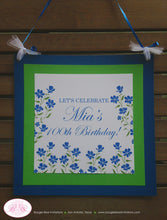 Load image into Gallery viewer, Blue Flowers Birthday Party Package Blue Bluebonnetts Green Garden Spring Grow Floral Farm Country Girl Boogie Bear Invitations Mia Theme