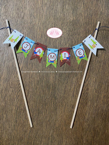 Lake Party Pennant Cake Banner Topper Birthday Sailing Trees Forest Park Boy Girl Fishing Swimming Swim Boogie Bear Invitations Jamie Theme