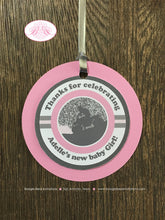 Load image into Gallery viewer, Pink ATV Baby Shower Party Favor Tags Girl Party Grey Gray Silver Glitter 4 Wheeler Stripe Quad Racing Boogie Bear Invitations Adelle Theme