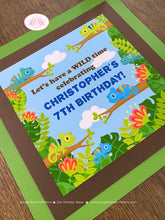 Load image into Gallery viewer, Chameleon Birthday Party Door Banner oy Girl Rain Forest Green Jungle Amazon Rainforest Wild Reptile Zoo Boogie Bear Invitations Chris Theme