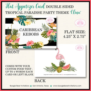 Tropical Paradise Birthday Party Card Favor Tent Place Food Tag Girl Flamingo Toucan Teal Gold Coral Boogie Bear Invitations Olina Theme