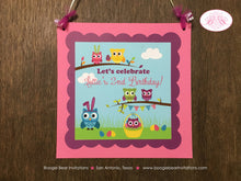 Load image into Gallery viewer, Easter Owls Birthday Party Door Banner Girl Boy Spring Pastel Egg Hunt Painting Woodland Decorating Boogie Bear Invitations Lottie Theme