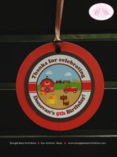 Load image into Gallery viewer, Farm Pumpkin Birthday Party Favor Tags Harvest Truck Pumpkin Barn Boy Girl Country Autumn Red Tractor Boogie Bear Invitations Donovan Theme