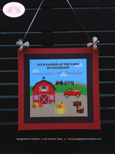 Load image into Gallery viewer, Fall Farm Harvest Birthday Door Banner Pumpkin Girl Boy Autumn Red Barn Country Ranch Tractor Truck Boogie Bear Invitations Donovan Theme