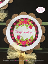 Load image into Gallery viewer, Little Moose Baby Shower Cupcake Toppers Forest Pink Girl Woodland Animals Calf Party Plaid Flowers Boogie Bear Invitations Viviana Theme
