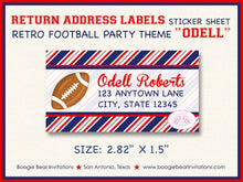 Load image into Gallery viewer, Football Red Blue Birthday Party Invitation High School Team Pro Sports Game Boogie Bear Invitations Odell Theme Paperless Printable Printed