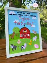 Load image into Gallery viewer, Farm Animals Birthday Party Sign Poster Girl Boy Red Barn Summer Country Petting Zoo Cow Pig Horse Duck Boogie Bear Invitations Peyton Theme
