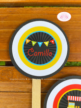 Load image into Gallery viewer, Amusement Park Party Cupcake Toppers Birthday Girl Boy Ride Ferris Wheel Balloons Circus Ferris Wheel Boogie Bear Invitations Camillo Theme
