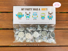 Load image into Gallery viewer, Forest Owls Birthday Party Treat Bag Toppers Folded Favor Girl Boy Retro Woodland Birds Rustic Vintage Boogie Bear Invitations Kayden Theme