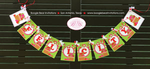 Pink Strawberry Party Name Banner Birthday Red White Green Sweet Girl Stripe Berry Summer Fruit Crate Boogie Bear Invitations Felicity Theme