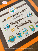 Load image into Gallery viewer, Forest Owls Birthday Party Door Banner Girl Boy Retro Woodland Birds Rustic Vintage Animals Hoot Fly Boogie Bear Invitations Kayden Theme