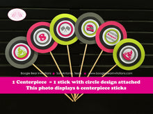 Load image into Gallery viewer, Dirt Bike Birthday Party Centerpiece Sticks Girl Pink Lime Green Enduro Motocross Motorcycle Race Track Boogie Bear Invitations Raquel Theme