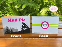 Load image into Gallery viewer, Pink Dirt Bike Birthday Party Package Racing Girl Checkered Flag Black Lime Motocross Enduro Motorcycle Boogie Bear Invitations Raquel Theme