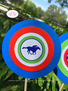 Horse Racing Birthday Party Centerpiece Sticks Derby Argyle Jockey Equestrian Red Green Blue Boy Girl Boogie Bear Invitations Tommy Theme