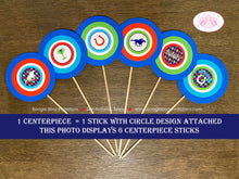 Load image into Gallery viewer, Horse Racing Birthday Party Centerpiece Sticks Derby Argyle Jockey Equestrian Red Green Blue Boy Girl Boogie Bear Invitations Tommy Theme