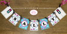 Load image into Gallery viewer, Pink Cars Trucks Birthday Party Banner Name Girl Blue Black Road Trip Traffic Street Stop Light Travel Boogie Bear Invitations Sally Theme