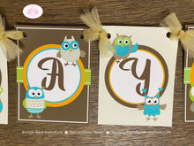 Load image into Gallery viewer, Forest Owls Birthday Party Banner Small Party Girl Boy Retro Woodland Birds Rustic Vintage Animals Hoot Boogie Bear Invitations Kayden Theme