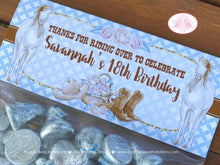 Load image into Gallery viewer, Country Horse Party Treat Bag Toppers Folded Favor Birthday Hat Boots Rustic Girl Blue Brown Vintage Boogie Bear Invitations Savannah Theme