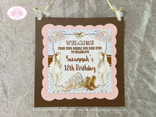 Load image into Gallery viewer, Country Horse Birthday Party Door Banner Hat Boots Rustic Girl Ranch Rider Pink Vintage Flowers Farm Boogie Bear Invitations Savannah Theme