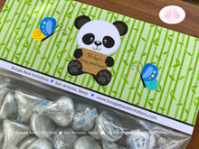 Load image into Gallery viewer, Panda Bear Party Treat Bag Toppers Folded Favor Birthday Boy Green Blue Yellow Butterfly Flower Zoo Kid Boogie Bear Invitations Justin Theme