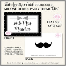 Load image into Gallery viewer, Mr. Wonderful Birthday Party Favor Card Tent Appetizer Food Place Boy Black Silver Onederful 1st Boogie Bear Invitations Otis Theme Printed