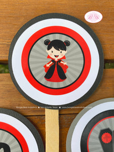 Vampire Girl Birthday Party Cupcake Toppers Cake Display Halloween Full Moon Red Blood Dracula Black Bat Boogie Bear Invitations Mina Theme