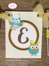 Load image into Gallery viewer, Forest Owls Birthday Party Banner Small Party Girl Boy Retro Woodland Birds Rustic Vintage Animals Hoot Boogie Bear Invitations Kayden Theme
