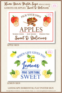 Lemon Apple When Life Gives You Lemons Home Decor Sign Poster Farmhouse Rustic Country Orchard Lemonade Boogie Bear Invitations Lemon Theme