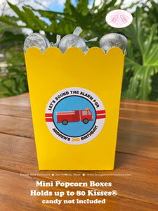 Red Fire Truck Party Popcorn Boxes Mini Food Buffet Birthday Fireman Man Engine Fighter Hero Boy Girl Boogie Bear Invitations Andrew Theme