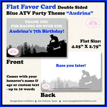 Load image into Gallery viewer, Blue ATV Birthday Party Favor Card Tent Appetizer Place Quad All Terrain Vehicle 4 Wheeler Sports Kid Boogie Bear Invitations Audrina Theme