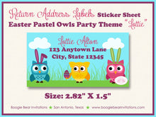 Load image into Gallery viewer, Spring Easter Owls Birthday Party Invitation Egg Hunt Girl Boy Pastel Garden Woodland Boogie Bear Lottie Theme Paperless Printable Printed
