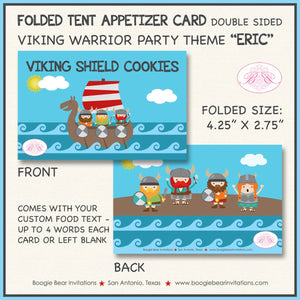 Viking Warrior Birthday Favor Party Card Tent Place Appetizer Food Tag Boy Girl Red Blue Ship Swimming Boogie Bear Invitations Eric Theme