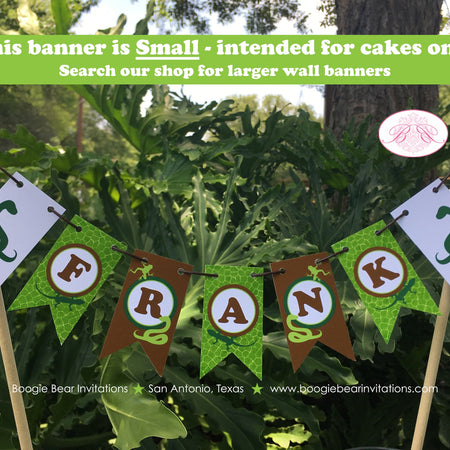 Reptile Snake Party Pennant Cake Banner Topper Birthday Frog Lizard Amazon Rain Forest Jungle Rainforest Boogie Bear Invitations Frank Theme