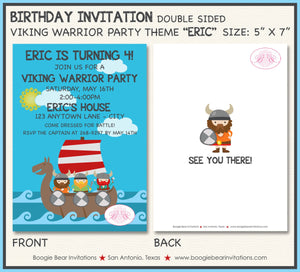 Viking Warrior Birthday Party Invitation Boy Girl Ocean Swim Swimming Boat Boogie Bear Invitations Eric Theme Paperless Printable Printed