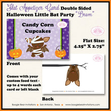 Load image into Gallery viewer, Halloween Bat Birthday Favor Party Card Tent Appetizer Place Girl Boy Pumpkin Full Moon Forest Vampire Boogie Bear Invitations Bram Theme