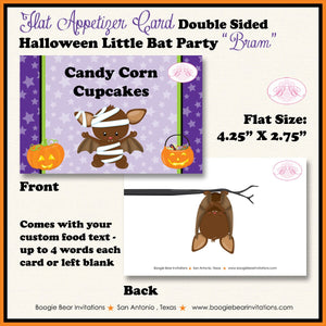 Halloween Bat Birthday Favor Party Card Tent Appetizer Place Girl Boy Pumpkin Full Moon Forest Vampire Boogie Bear Invitations Bram Theme