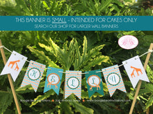 Load image into Gallery viewer, Orange Teal Giraffe Party Pennant Cake Banner Topper Flag Baby Shower Turquoise Aqua Green Blue Boy Girl Boogie Bear Invitations Kelly Theme