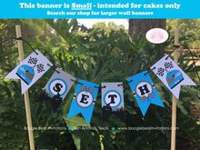 Load image into Gallery viewer, ATV Birthday Party Pennant Cake Banner Topper Flag Racing Blue All Terrain Vehicle Quad 4 Wheeler Racing Boogie Bear Invitations Seth Theme