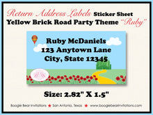 Load image into Gallery viewer, Wizard of Oz Birthday Party Invitation Dorothy Red Girl Yellow Brick Road Good Bad Witch Boogie Bear Ruby Theme Paperless Printable Printed