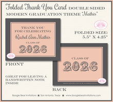 Load image into Gallery viewer, Modern Grey Peach Graduation Thank You Cards High School Note Stripe Orange 2022 2023 2024 2025 Boogie Bear Invitations Mathis Theme Printed