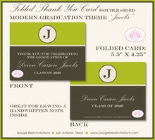 Load image into Gallery viewer, Modern Stripe Graduation Thank You Cards High School College Stationery Girl Boy 2022 2023 2024 Boogie Bear Invitations Jacobs Theme Printed