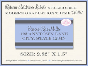 High School College Graduation Announcement Photo Blue 2019 2022 2023 2024 Boogie Bear Invitations Mills Theme Paperless Printable Printed