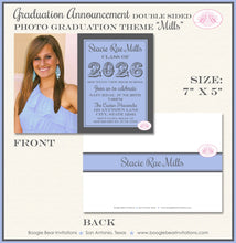 Load image into Gallery viewer, High School College Graduation Announcement Photo Blue 2019 2022 2023 2024 Boogie Bear Invitations Mills Theme Paperless Printable Printed