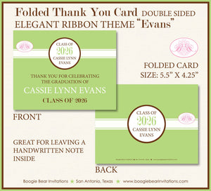 Modern Lime Graduation Thank You Cards High School College Note Brown Green 2022 2023 2024 2025 Boogie Bear Invitations Evans Theme Printed
