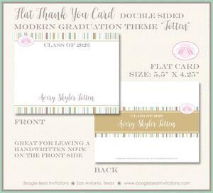 Modern Stripe Graduation Thank You Cards High School College Party 2022 2023 2024 2025 2026 1st Boogie Bear Invitations Totten Theme Printed