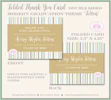 Load image into Gallery viewer, Modern Stripe Graduation Thank You Cards High School College Party 2022 2023 2024 2025 2026 1st Boogie Bear Invitations Totten Theme Printed