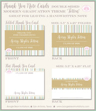 Load image into Gallery viewer, Modern Stripe Graduation Thank You Cards High School College Party 2022 2023 2024 2025 2026 1st Boogie Bear Invitations Totten Theme Printed