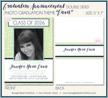 Load image into Gallery viewer, Modern Photo Graduation Announcement Party Boy Girl Lime Blue 2022 2023 2024 Boogie Bear Invitations Davis Theme Paperless Printable Printed